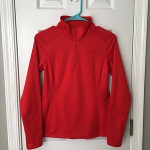 North Face Red Long-sleeved Zipped Sunriser Top